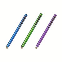 3-Pack TruGlide Mesh Fiber Stylus with Microfiber Knit Tip for All Capacitive Touch Screen Tablets, iPad, and Smartphone (Blue, Green, and Purple with Silver Clips), Lynktec