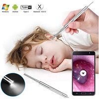 Otoscopes Digital, 3.9mm Diameter Visual Ultra-Slim HD Ear Scope Camera Ear Cleaner with Ear Wax Removal Tool and 6 Adjustable LED Lights for Android, Window and Mac