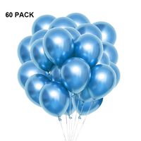 Metallic Latex Balloons Helium Chrome Party Balloons For Wedding Birthday Holiday Christmas Party Decorations Supplies 12 Inch Women Thick Shiny Round Pearlescent Glossy Balloons 60 Pack Blue