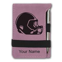 Mini Notepad, Football Helmet, Personalized Engraving Included (Pink)