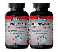 Premium Supplement to Boost Energy Levels with Herbs - Tongkat Ali Root Extract 100: 1 - Boost Sexual Desire, Increase Sexual Activity, Sensations and Testosterone (2 Bottles 120 Capsules)