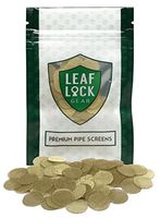 100 Leaf Lock Gear Premium Brass Tobacco Pipe Screen Filters - 1/2" (0.5)