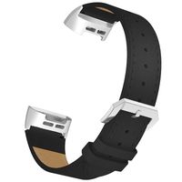 Simpeak Band Compatible with Fitbit Charge 3/Charge 3 SE, Women Men Slim Genuine Wristband Strap Replacement for Fitbit Charge 3/3 SE, Black