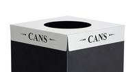 Safco Products 2990CZ Square-Fecta Recycling Receptacle Lid, Cans (for use with Public Square Base sold separately), Silver