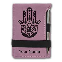 Mini Notepad, Hamsa 2, Personalized Engraving Included (Pink)