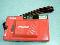 Konica Tomato 35mm Film Flash Camera w/Konica lens 35mm f4 Japan Camera (Red Color Konica Tomato Version)