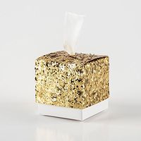 Zehui 50Pcs Creative New Wedding Favor Boxes Set Personized European Style Sparkling Golden Glitter Paper Candy Sugar Gift Boxes for Bridal Shower Baby Birthday Party