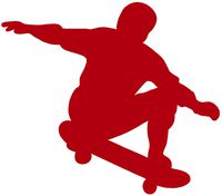 hBARSCI Skateboarder Vinyl Decal - 5 Inches - for Cars, Trucks, Windows, Laptops, Tablets, Outdoor-Grade 2.5mil Thick Vinyl - Red