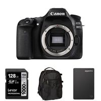 Canon EOS 80D DSLR Camera (Body Only) with 128GB Memory Card, Bag, Seagate 1TB Hard Drive, and 1-Year Amazon Drive Plan