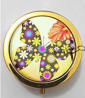 BlackKey Daisy Flower & Ladybug & Butterfly Pattern 3-Compartment Decorative Pocket Gift Box Case Organizer for Pill, Color 2-499