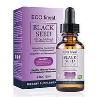 ECO Finest USDA Orangic Black Seed (Nigella Sativa) Oil High TQ min 0.95% Solvent and Alcohol Free Boost Immune System Anti Inflammatory - 4 Oz Glass Bottle