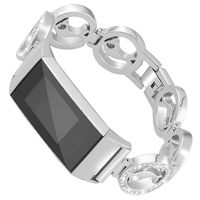 for Fitbit Charge 3 Bands - Stainless Steel Metal Replacement Wristbands Bangle Bracelet for Charge 3 and Charge 3 SE Women Men Dolphin Silver