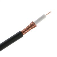 CableWholesale Black Bulk RG6U Coaxial Cable, 1,000 Ft. - 18 AWG Solid Copper Core - Braided Coax Cable for TV