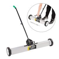 TUFFIOM 36-Inch Rolling Magnetic Pick-Up Sweeper | 30-LBS Capacity, with Quick Release Latch & Adjustable Long Handle, for Nails Needles Screws Collection