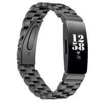 Greeninsync Compatible with Fit Bit Inspire HR Bands & Fit Bit Inspire Band, Stainless Steel Inspire Metal Strap Bracelet Women Men Replacement Wristbands for Fit Bit Inspire/Inspire HR Tracker,Black