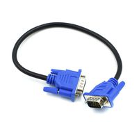 Hxchen VGA 15 Pin Male to Male Computer Monitor Cable Wire Cord 30cm/1FT Black Blue - (1 Pc)