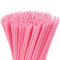 Juvale 300-Pack Plastic Pink Disposable Party Drinking Straws for Baby Showers & Birthdays, Extra Long Size, 10 Inches