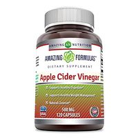 Amazing Formulas Apple Cider Vinegar - 500 Mg, Capsules (Non-GMO) - Supports Healthy Weight Management - Supports Digestive Functions - Natural Cleanser. (120 Count)