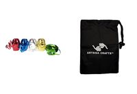 Darice DIY Crafts Supplies Gift Wrapping Ribbon Curling Keg Metallic Colors 5mm x 50 Meters 5 Piece (12 Pack) 2916 63 Bundle with 1 Artsiga Crafts Small Bag