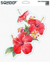 Squiddy Hibiscus Red - Vinyl Sticker Decal for Phone, Laptop, Water Bottle (3" Tall)