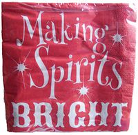 Making Spirits Bright 10 In. Beverage Napkins 24 Per Pack