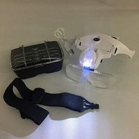 AXH Head-Mounted Magnifier 1X to 3.5X Zoom with 5 Detachable Lenses for Reading, Jewelry Magnifier, Watch and Electronic Repair