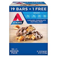 Atkins Caramel Chocolate Nut Roll Bar, 19 ct. with 1 Bonus/1.55 oz.ES