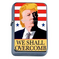 Donald Trump Flip Top Oil Lighter S4 Smoking Cigarette Smoker Includes Silver Case Presidential Candidate