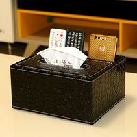 T-ZJHC Home Home Living Room Cute Tray Paper Napkin Coffee Table Remote Control Storage Box, Black Small Multifunction