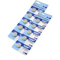 HQRP 10-Pack Battery for Omron Pedometers HJ-150 HJ-151 HJ-112 HJ-113 HJ-203BL HJ-203PK Plus Coaster