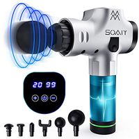 Massage Gun, 20 Speeds Super Quiet Rechargeable Massage Gun Muscle Massager, Cordless Handheld Deep Tissue Percussion Massage Gun for Athletes, Back, Neck Pain Relief with 6 Heads, Carrying Case