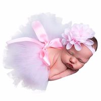 Newborn Baby Photography Prop, Staron Baby Girls Photo Prop Outfits Costume Dress Headband Outfit (Pink❤️)