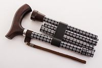 SUN Adjustable Aluminum Folding Walking Stick Cane with Wrist Strap & Pouch, Small Lattice