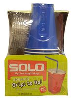 Solo 9 Oz Plastic Cup, Lid, & Straw Combo Pack, 15 Cups, Blue