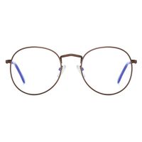 Blue Light Blocking Classic Round Metal Glasses for Women Man Gaming Glasses Anti Blue Ray for Computer Glasses UV400 Protection (Bronze)