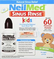 Neilmed's Sinus Rinse, Pediatric, Complete Saline Nasal Rinse Kit 60 Premixed Packets
