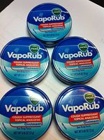 Vicks Vaporub Ointment Cream Cough Suppressant and Topical Analgesic of 0.45 Oz JAR - 5 Packs