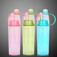 JoKim Mist Spray Water Bottle 600ml Portable Sport Water Bottle Anti-Leak Drinking Cup with Mist Hydration (Blue, 600ml)