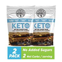 The Chocolate Trader Keto Bark, Milk Chocolate, Almonds. No Sugar Added, Low Carb. No Sugar Alcohols, No Artificial Sweeteners, All Natural (2 Bags 4.5 oz/Each) (2)