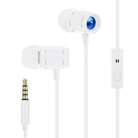 Earbuds, UROPHYLLA Earphones 4 Feet in-Ear Headphones with Microphone Heavy Bass Noise Cancelling Earphones Compatible with iPhone/iPod/iPad/Samsung/Android and More Audio Devices - White