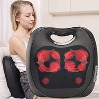 iKristin Electric Back Massager 2 in 1 Kneading and Knocking Massage Cushion Portable Shiatsu Neck Massager with Heat Function for Back, Neck, Thigh, Waist, Arm, Foot,Shoulder Use at Home, Office, Car