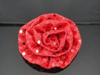 10pcs Big Shiny Thick Wire Cloth Roll Heart Flower DIY Craft Wedding Appliques U Pick (Red)