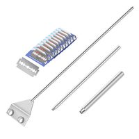 QYOnline Aquarium Algae Scraper, 25.6" Stainless Steel Algae Scraper Cleaning Razor with 10 Blades for Glass Aquarium Fish Tank