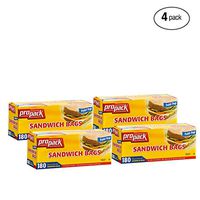 ProPack Disposable Plastic Sandwich Bags with Fold Close Top 720 Bags, Great for Home, Office, Vacation, Traveling, Sandwich, Fruits, Nuts, Cake, Cookies, Or Any Snacks (4 Packs)