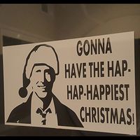 Clark Griswold Hap-Hap-Happiest Christmas Vacation White Decal for Locker, Tablet, Laptop, Car, Truck, Refrigerator, Mirror or Cubicle