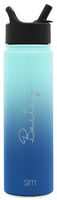 Simple Modern 22 Ounce (Custom) Summit Water Bottles with Straw Lid - Vacuum Insulated Tumbler Double Wall Travel Mug 18/8 Stainless Steel Flask Ombre: Pacific Dream