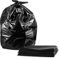 Tasker Trash Bags, For 55 Gallon, Large Black Garbage Bags, 50/Case