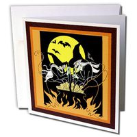 3dRose Set of 12 Greeting Cards, Two Old Witches Making a Brew (gc_36403_2)