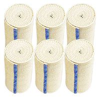 NexSkin Elastic Compression Wrap (4” Wide, 6 Pack) with Hook and Loop Fasteners at Both Ends | Stretch Cotton Athletic Bandage Roll | Support & First Aid for Sports, Medical, and Injury Recovery