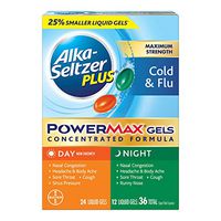Alka-Seltzer Plus Maximum Strength Day & Night Cold & Flu Powermax Liquid Gels, 36 Count